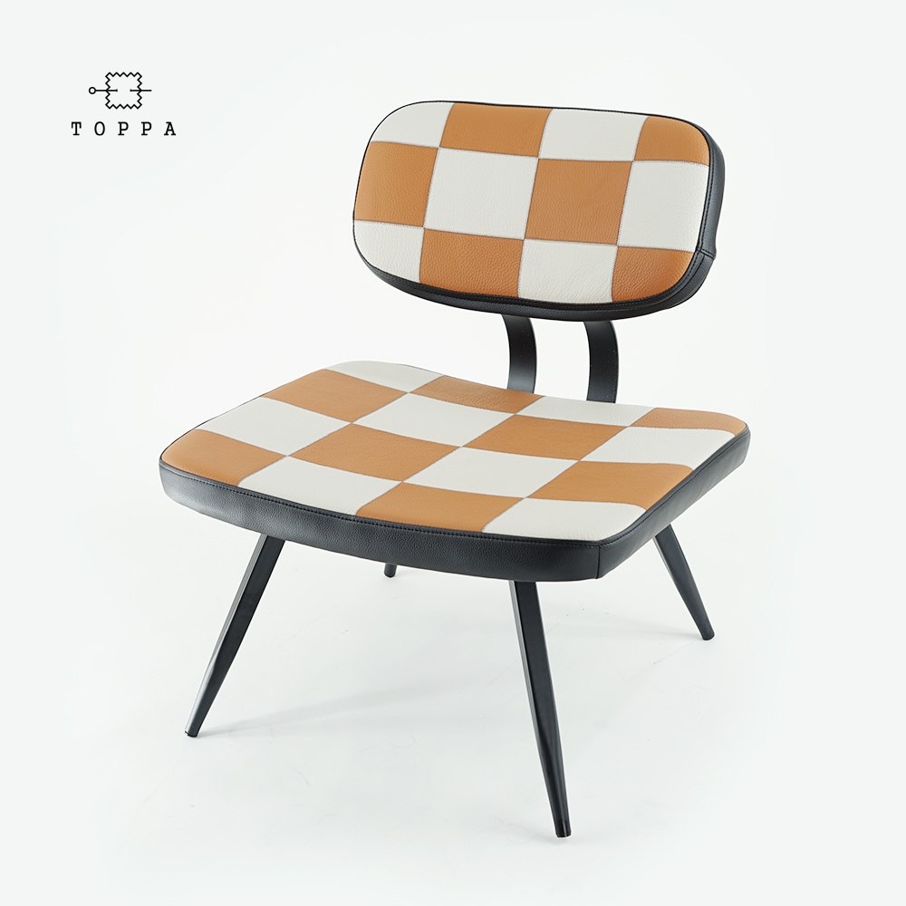토파(TOPPA) 천연 가죽 패치 안락 의자