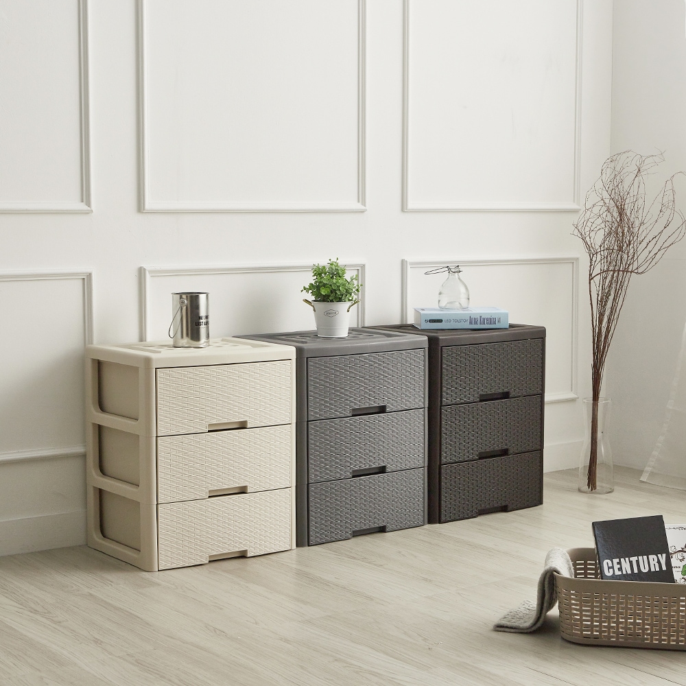 할메이드 플라스틱 틈새 서랍 수납장 라탄서랍장 3단 