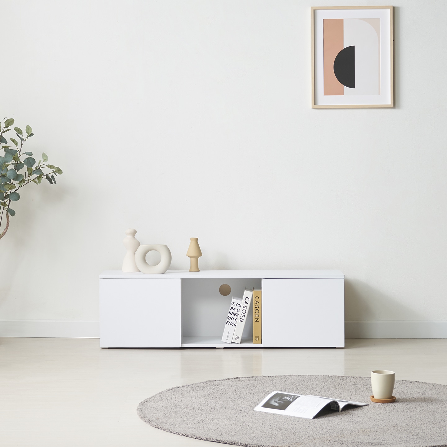 제우스가구 뮤즈 1200 도어 TV거실장 5colors 