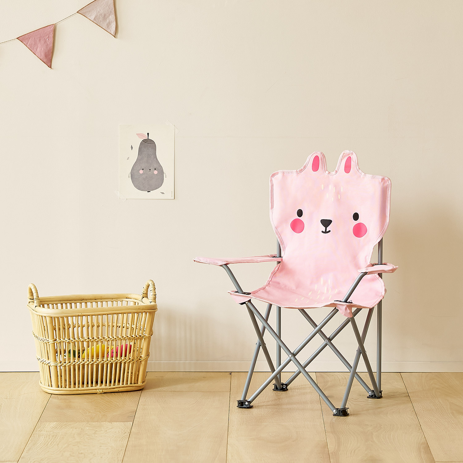 코아코아 핑키래빗 키즈 캠핑의자 어린이 유아 아기 튼튼한 접식 체어