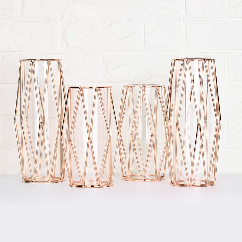 [오늘출발][신상품]홈 디자인 연구소 화병 유리 골드 꽃병 실린더 인테리어 다이아몬드