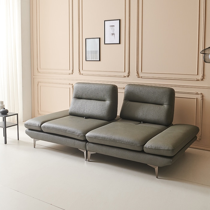 bif보루네오 디에르 모건 스윙기능 천연통가죽 3인 소파(스툴추가가능) 