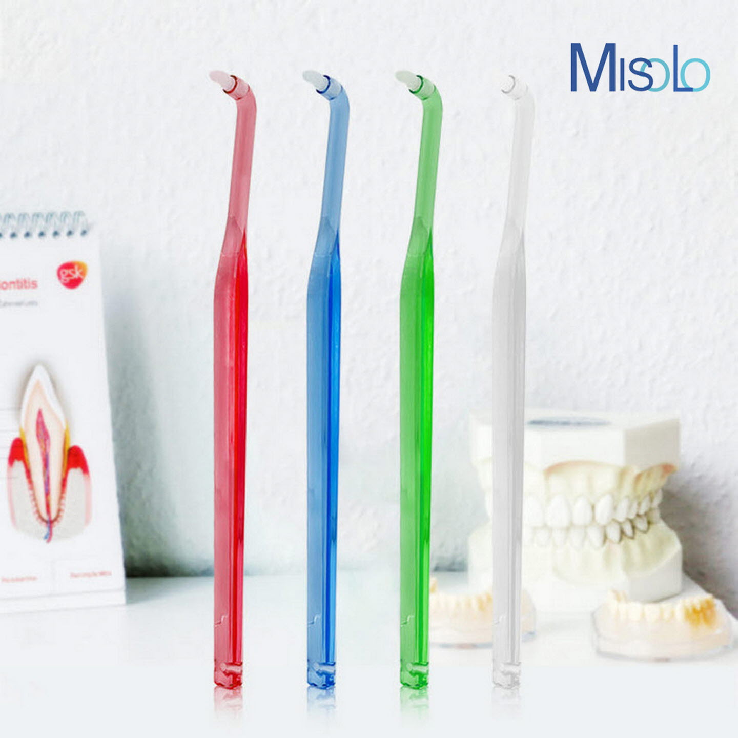 미소로 어금니 칫솔 4종세트 (슬림형2EA,일반형1EA,돔형1EA)