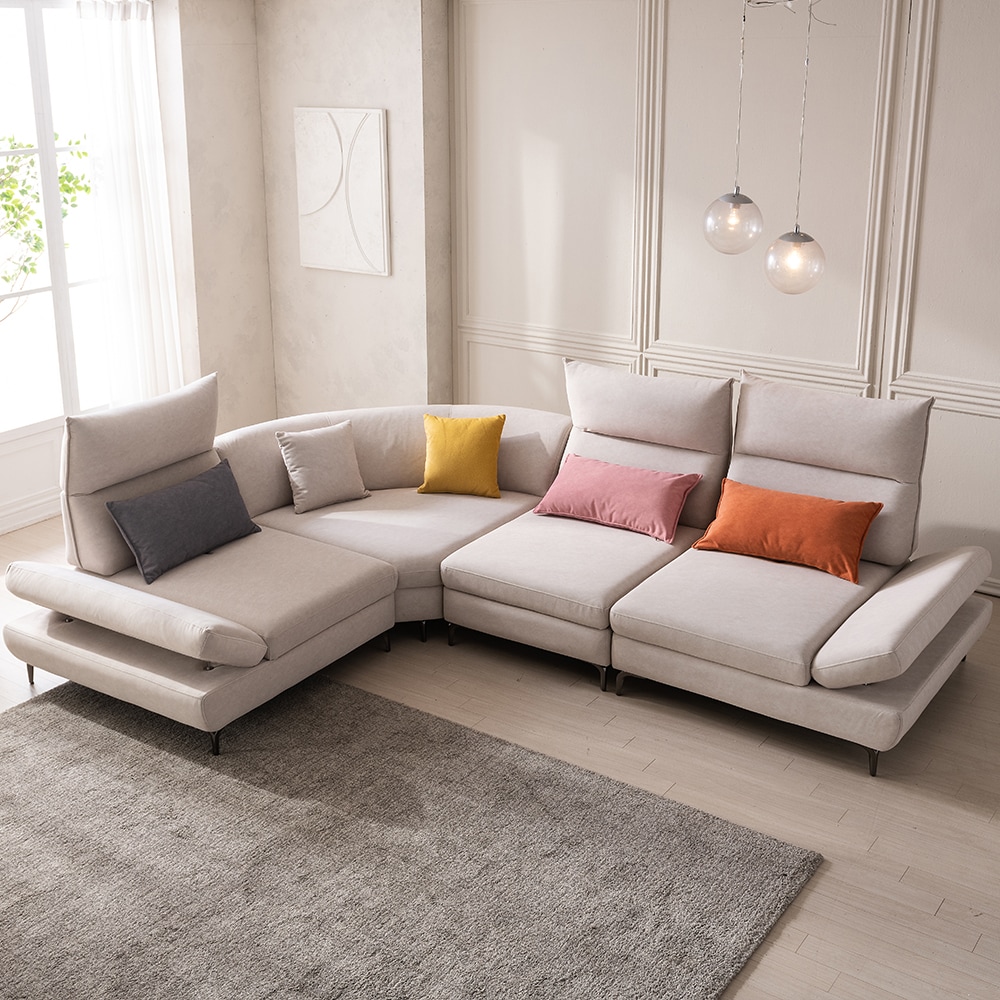 우아미가구 윈 5인용코너 코브라 스윙 갤럭시원단 패브릭 소파 