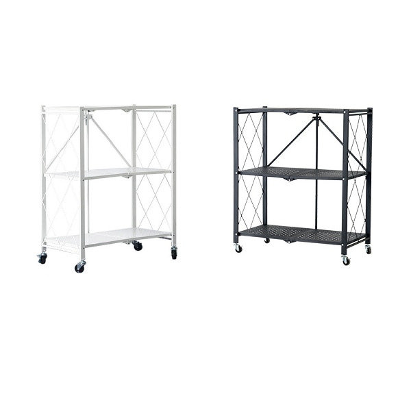 오브민 원터치 접이식 이동식 철제 폴딩 수납 선반 3단 2color 