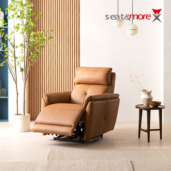 시트앤모어 코멜리 1인 3모터 이태리천연면피통가죽 리클라이너 소파 3colors 