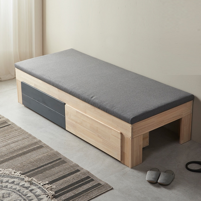 [신상품] 진영가구 심플리 패브릭 뉴송원목 투서랍 소파베드(방석 포함 H500) 2colors