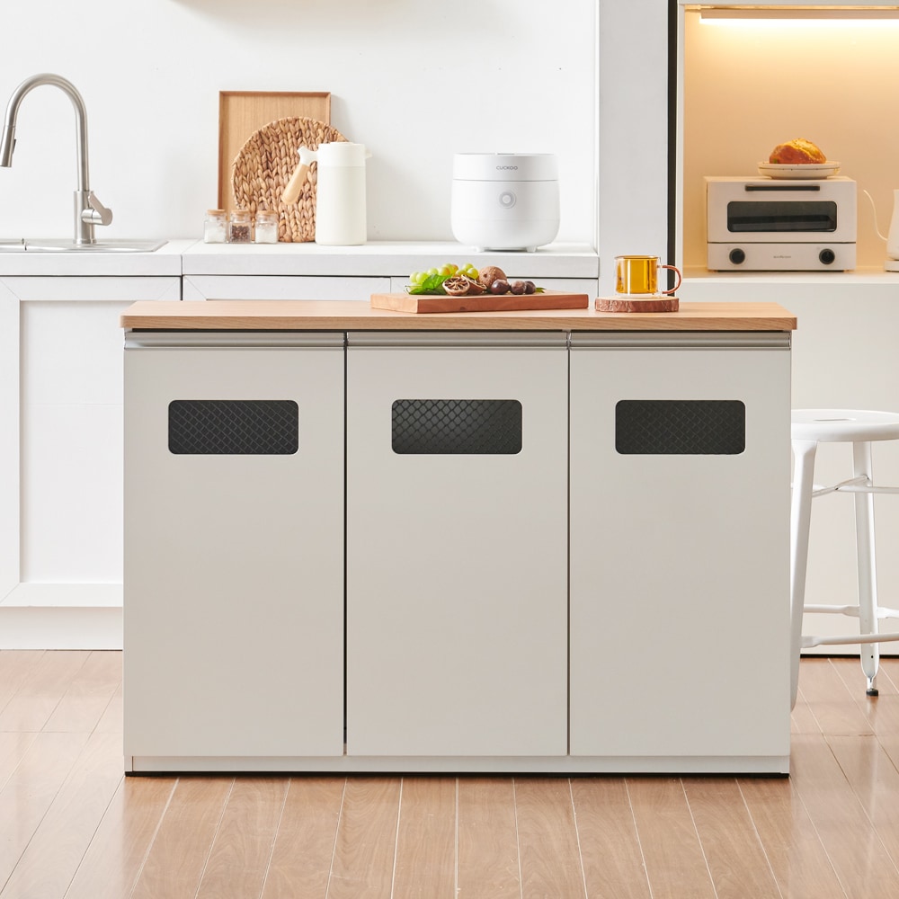 플라망 랜디 3도어 홈바 아일랜드식탁 수납장 홈바테이블