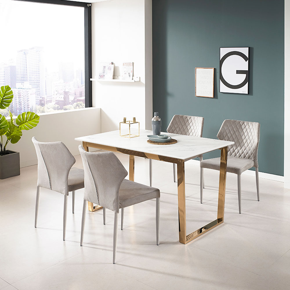 모디쉬갤러리 엘포 포세린 세라믹 식탁 4인용 의자세트