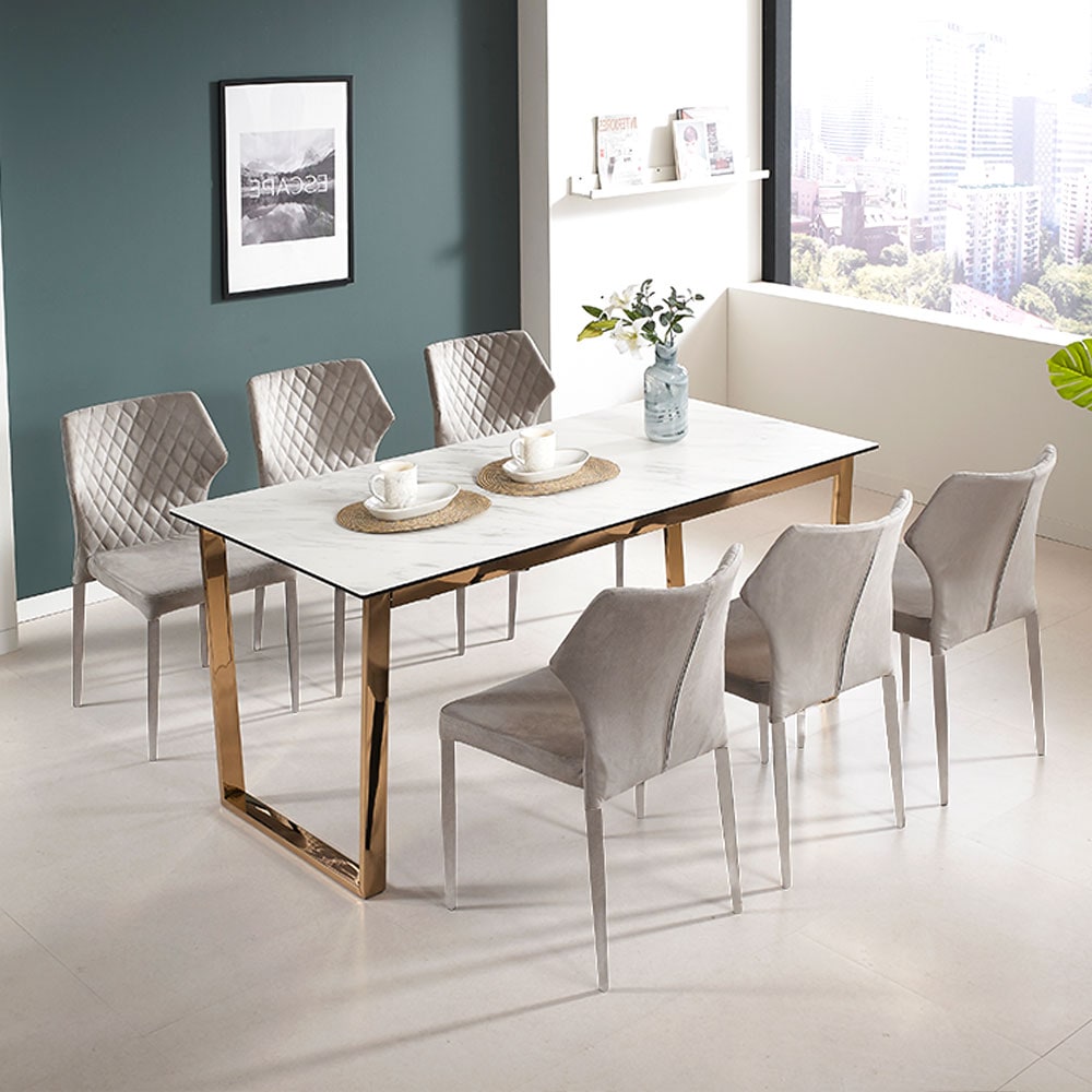 모디쉬갤러리 엘포 포세린 세라믹 식탁 6인용 의자세트