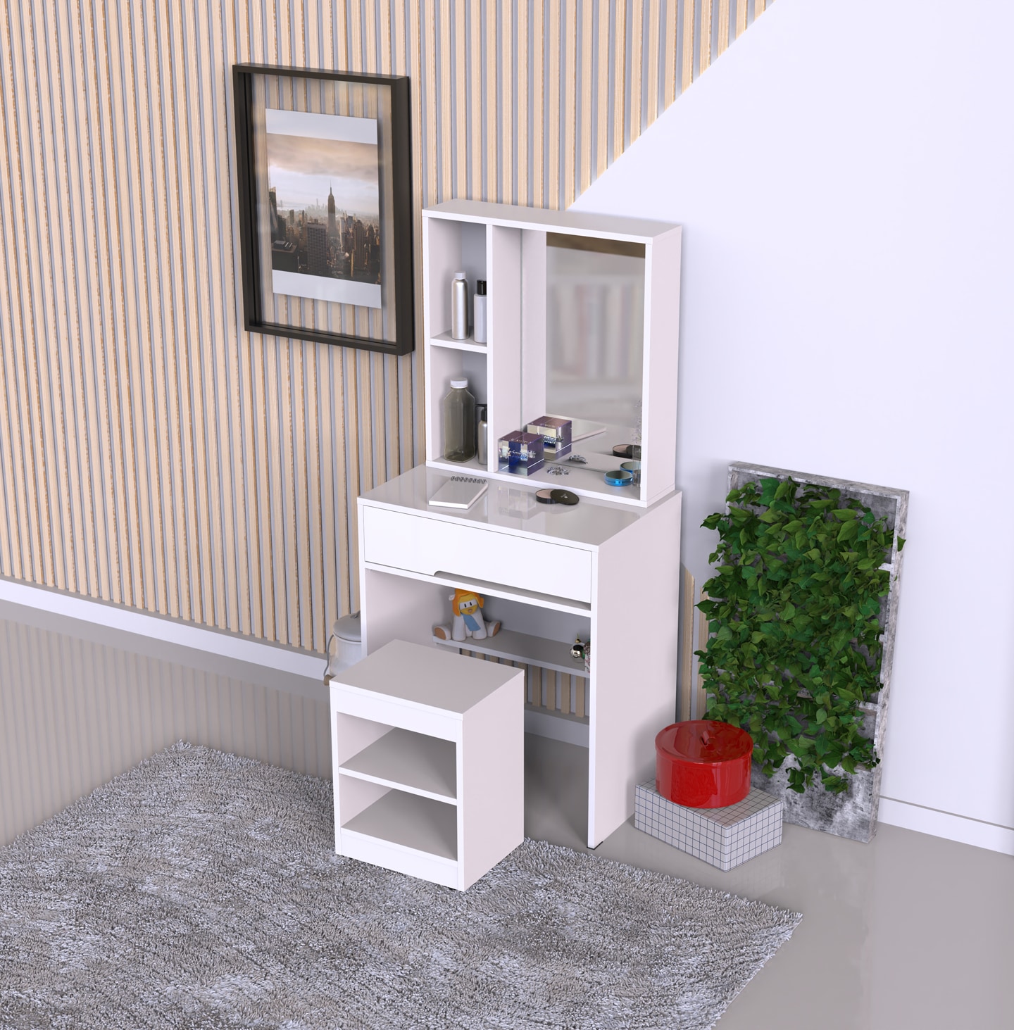 유일가구 아미띠에 600 입식 화장대 