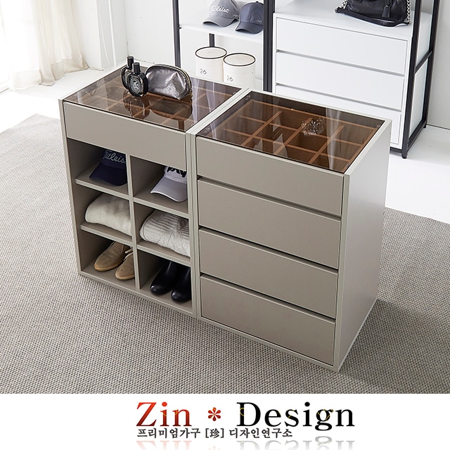 진디자인 친환경 E0 드레스룸 서랍장 아일랜드장 옷방 악세사리 수납장 600 800 1200 모음