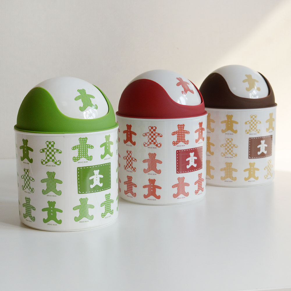 장수리빙 쿠키베어 휴지통 미니 책상 미니휴지통