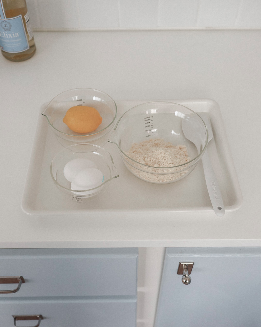 [중고] 피카365 [리퍼] 유리 눈금 믹싱볼 글라스 3P 세트 홈베이킹 계량볼