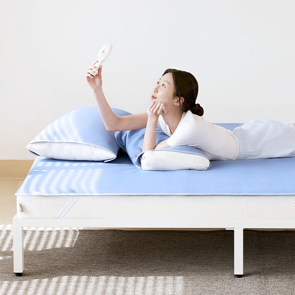 평소생활 탄산쿨패드 고정밴딩 에어 쿨매트 여름 냉감 침대매트 MS/S/SS/Q/LK
