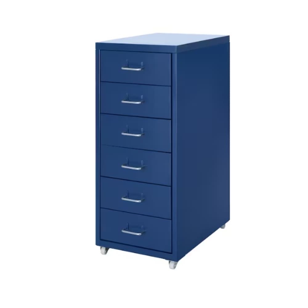 이케아 헬메르 이동식 바퀴형 서랍 블루/ 28x69 cm 