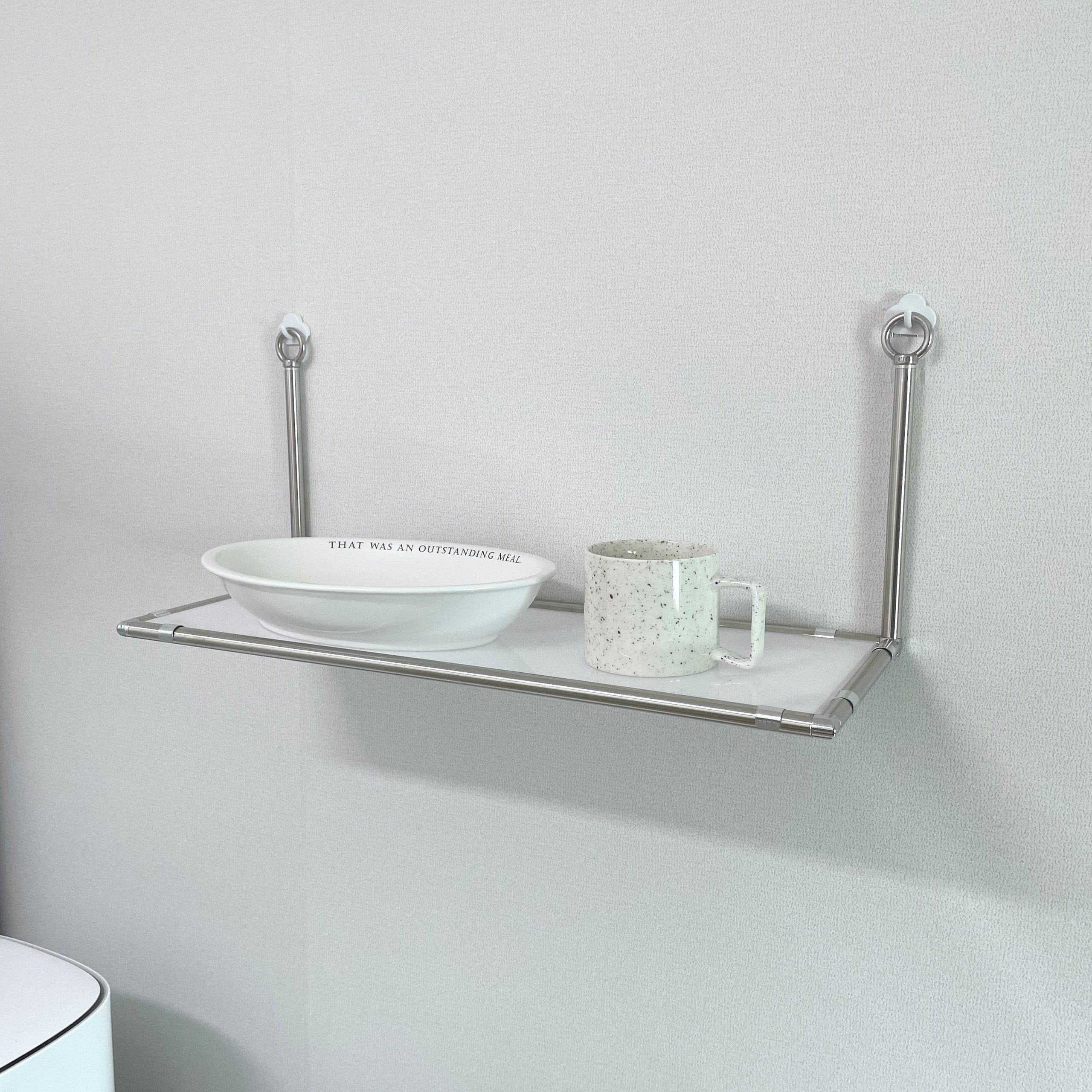 [신상품]아워버셜 무타공 모듈 투명 화이트 벽선반 2컬러 찬넬 주방 벽걸이 선반 미드센추리 아크릴 인테리어