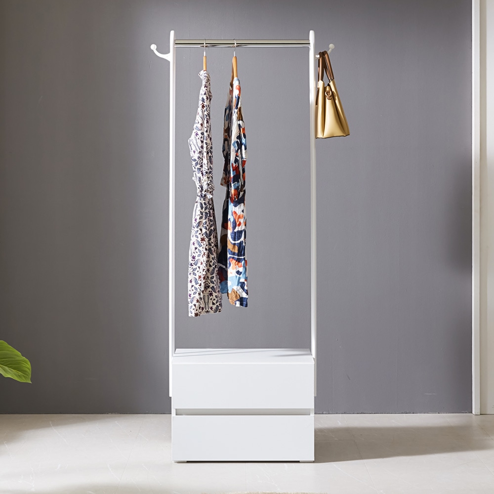 [신상품]공간사이 듀크 550 2단 서랍 일자 행거 2colors