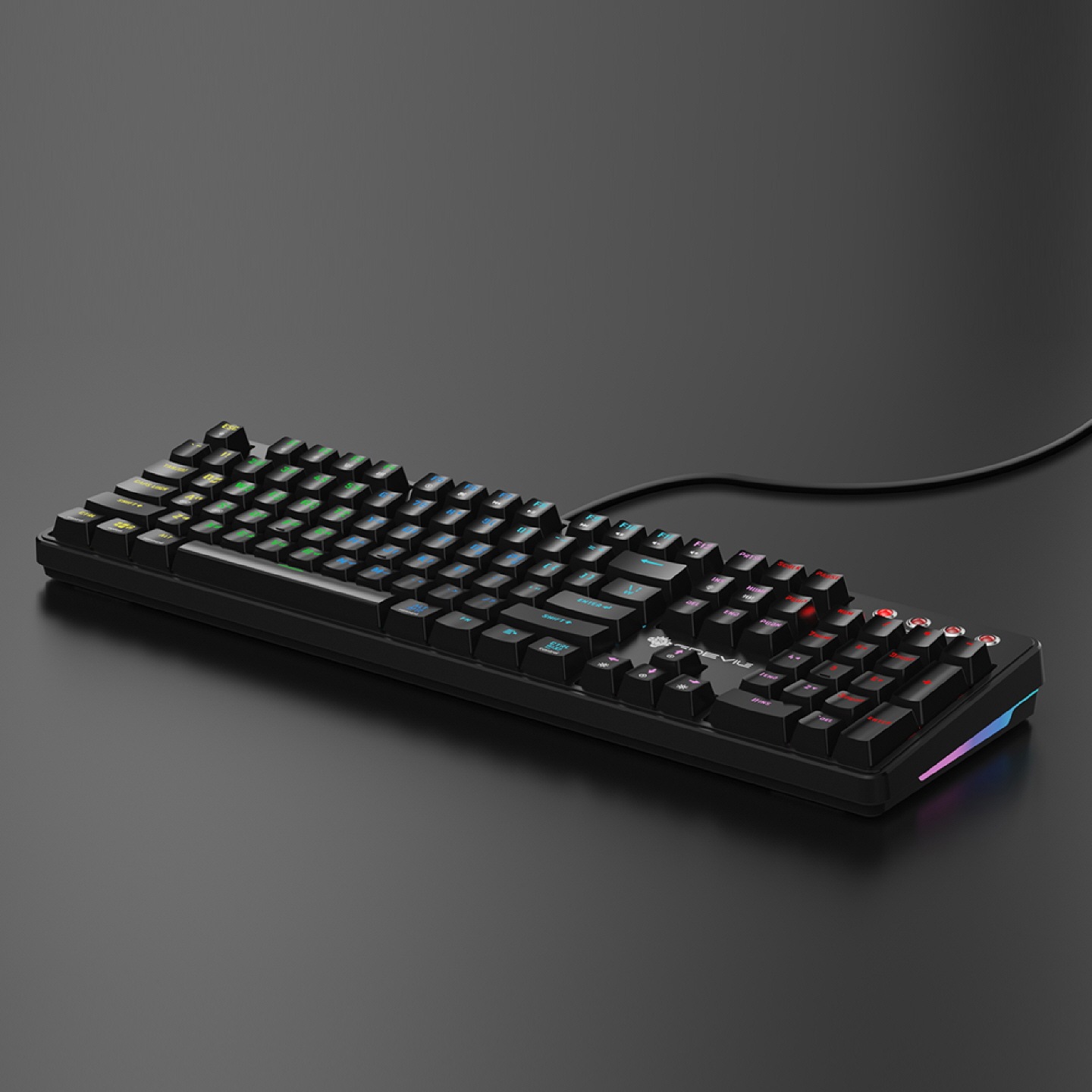지데빌 GDEVIL G917 SCUD 개스킷 게이밍 기계식 LED 키보드 블랙