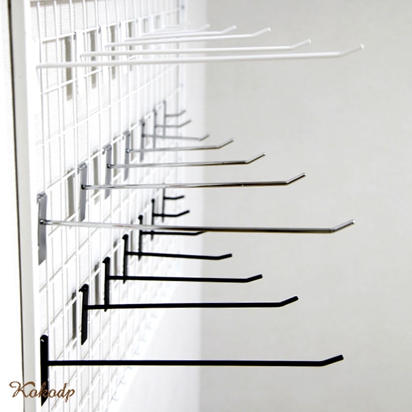 [신상품] 코코디피 5개묶음 후크선장 일자 화이트 블랙 크롬 매쉬망용 메쉬망 철망 일자후크 찬넬 휀스망 진열대