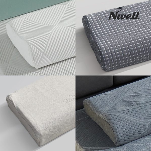 느웰 C커브 굴곡형 천연라텍스 베이직 중형 경추베개 (기능성) 