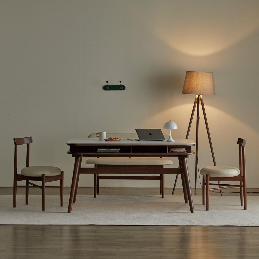 [신상품] 라움에스알 4인용 데이지 서랍형 양면세라믹 식탁 1400