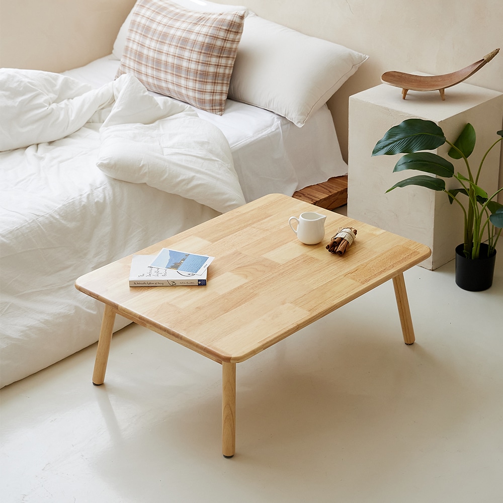 라라홈 포레 접이식 고무나무 원목 800 거실테이블 좌탁 테이블 