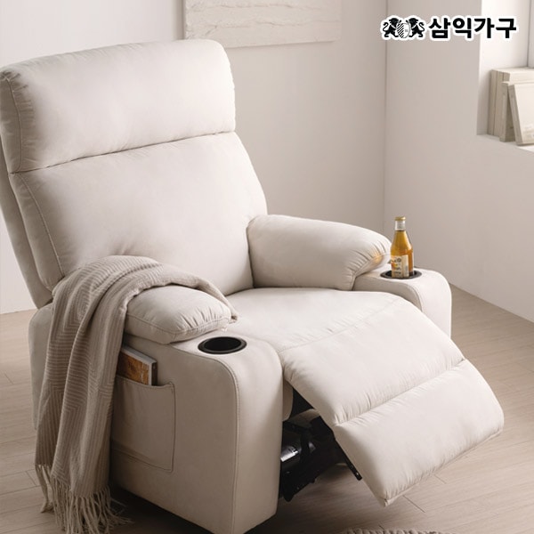 삼익가구 휴이 프리미엄 1인용 전동 원터치 와이드 리클라이너 소파 