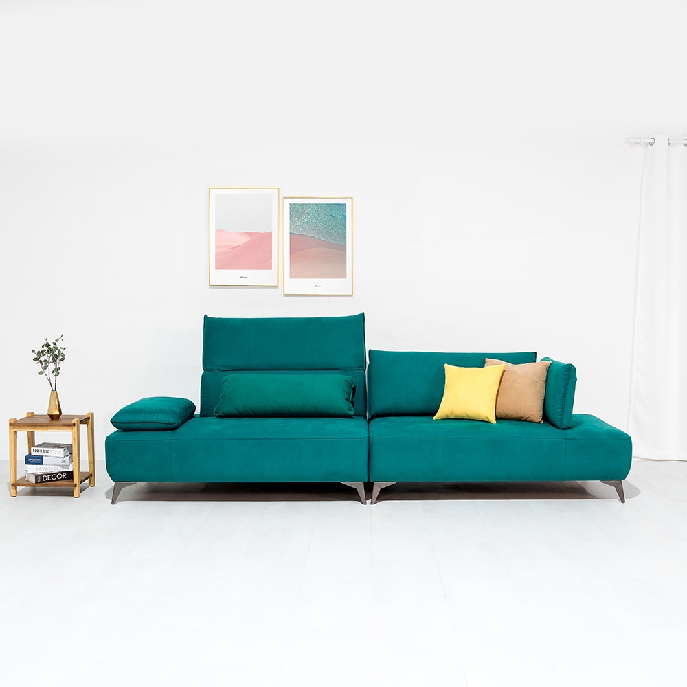 알렌토 녹턴 4인용 로젤 스웨이드 패브릭 신소재 폴딩 백 소파 이지클린 기능성 국산