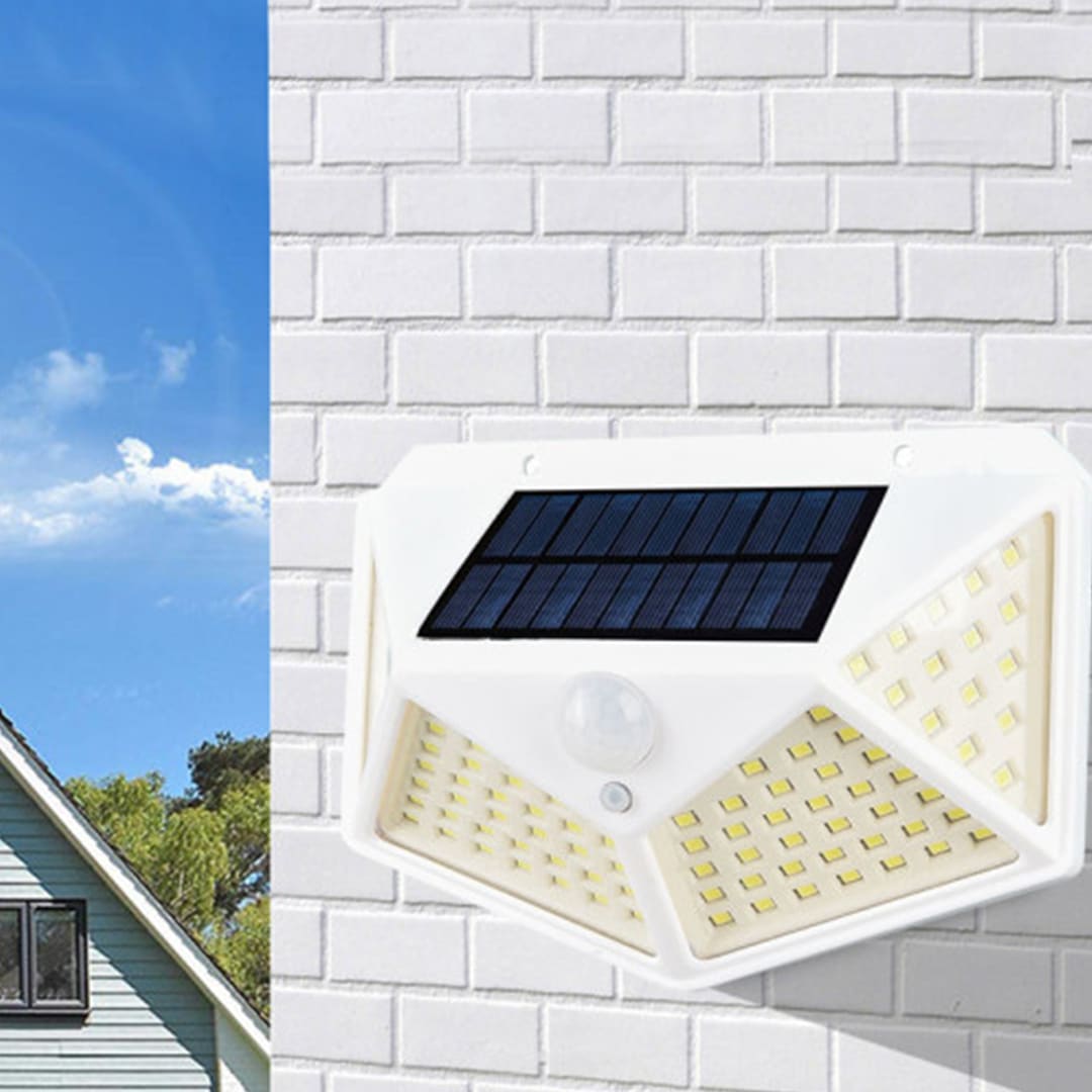 pm6 태양광 센서등 난간등 조명등 수목 외등 문주 테라스 등- 100구 무선 