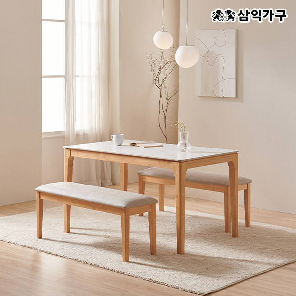 삼익가구 어썸 통세라믹 4인용 원목 테이블 (의자/벤치 선택) 