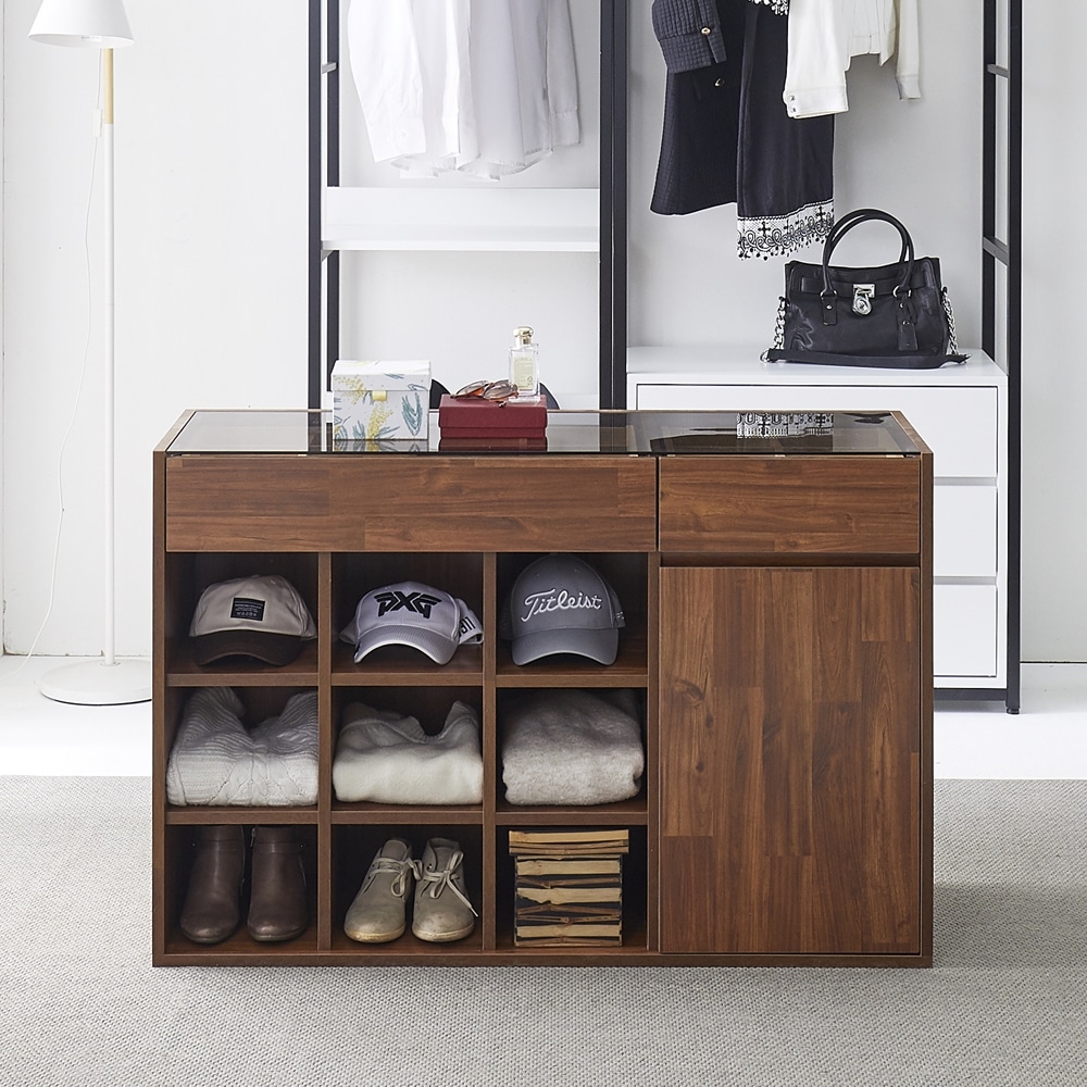 원데이컴퍼니 악세사리 서랍장 드레스룸 4단 아일랜드서랍장 옷수납 옷방 악세사리장 1200
