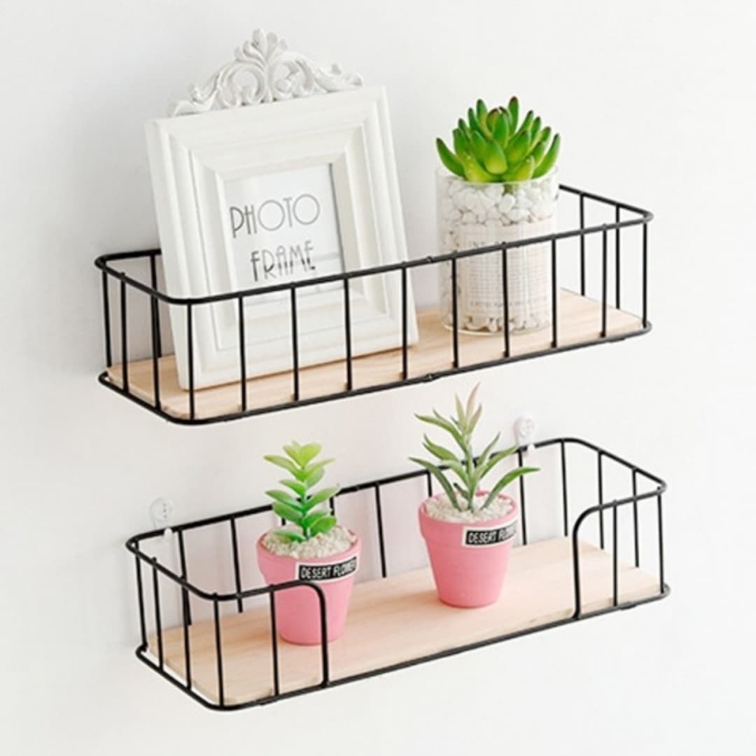 [신상품]니어브러리 무타공 꼭꼬핀 철제 우드 벽걸이 선반 2size