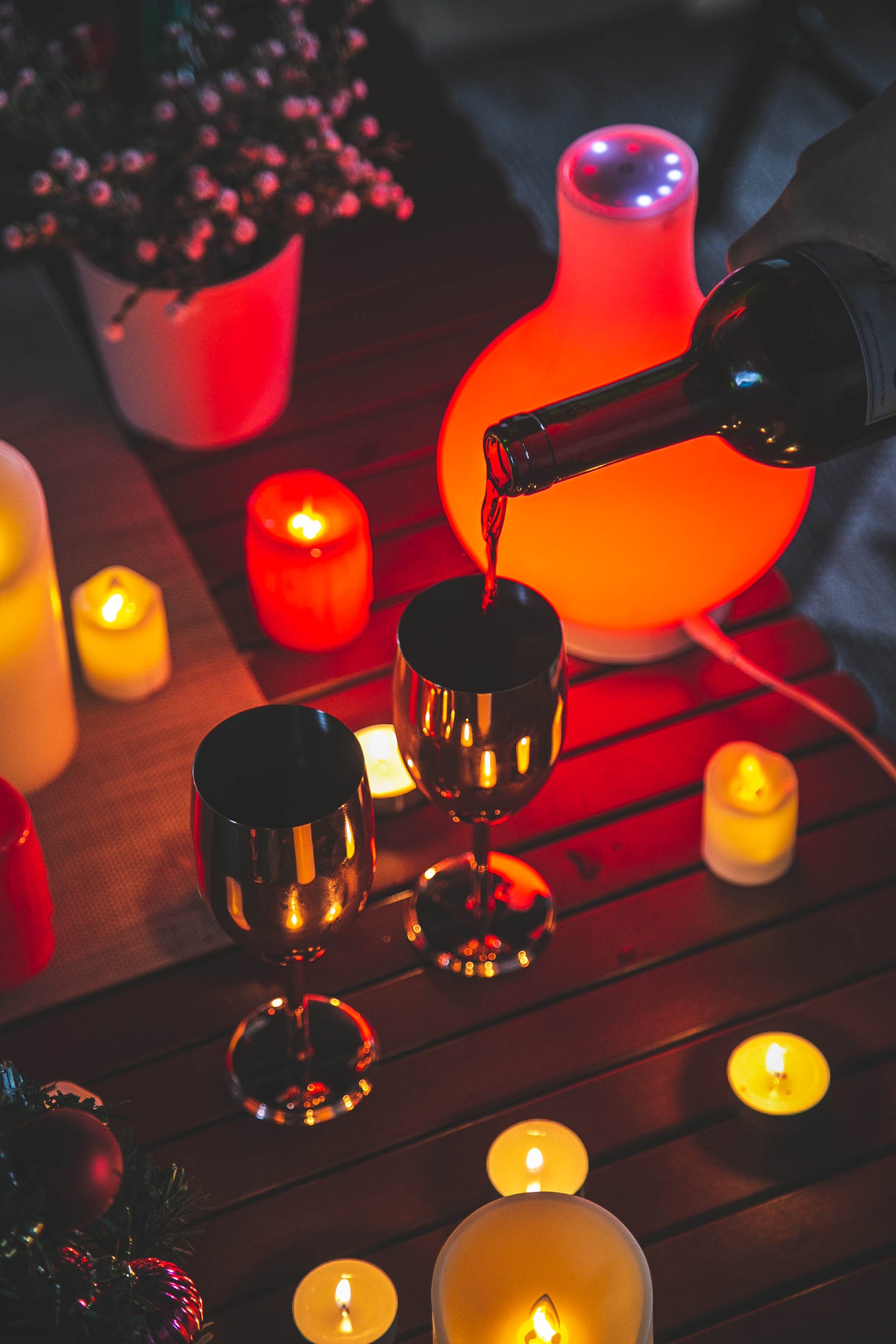 캠핑하자 분리형 스텐레스 감성 와인잔 로즈골드