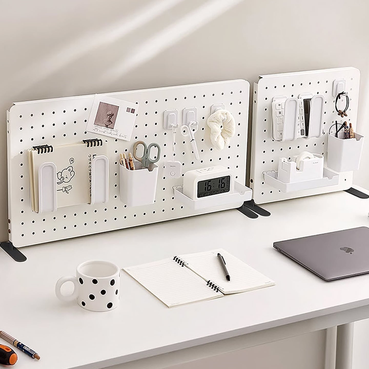 [오늘출발] [신상품] 스퀘어상점 데스크 타공판 페그보드 책상 스탠드 악세사리 타공보드 가림막