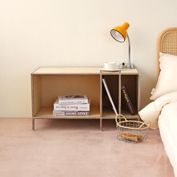 더프리그 모듈 가구 자작 나무 LP 턴테이블 가구 선반 오디오수납장 480+LP 3열 책장_오크