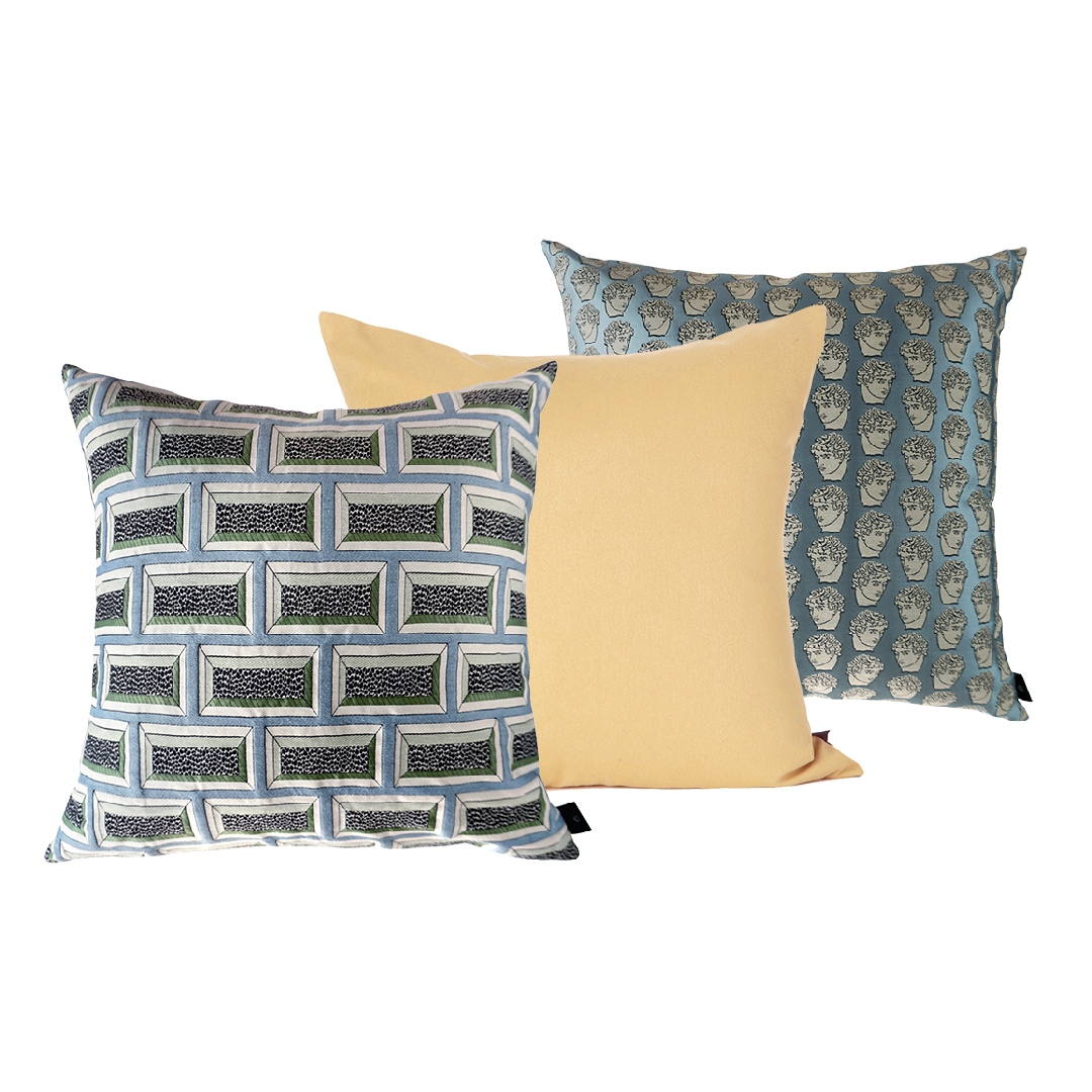 아임디자인 쿠션커버세트 K (브릭스카이블루, 안티누스스카이블루, 타임) 6060cm