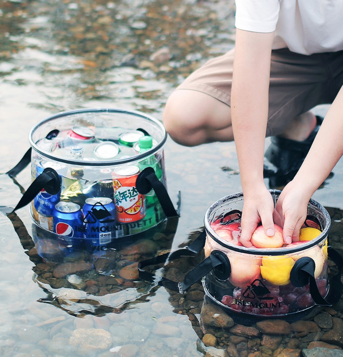 오늘도 캠핑 설거지통 20L 낚시 접이식 물고기통 살림망 물통 원형 설거지가방 멀티 방수 바스켓