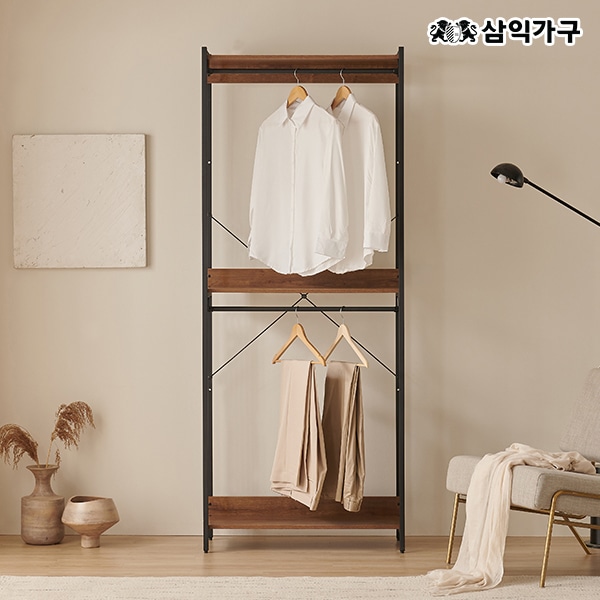 삼익가구 브랜티 철제 드레스룸 시스템 옷장 800 2단 행거형 