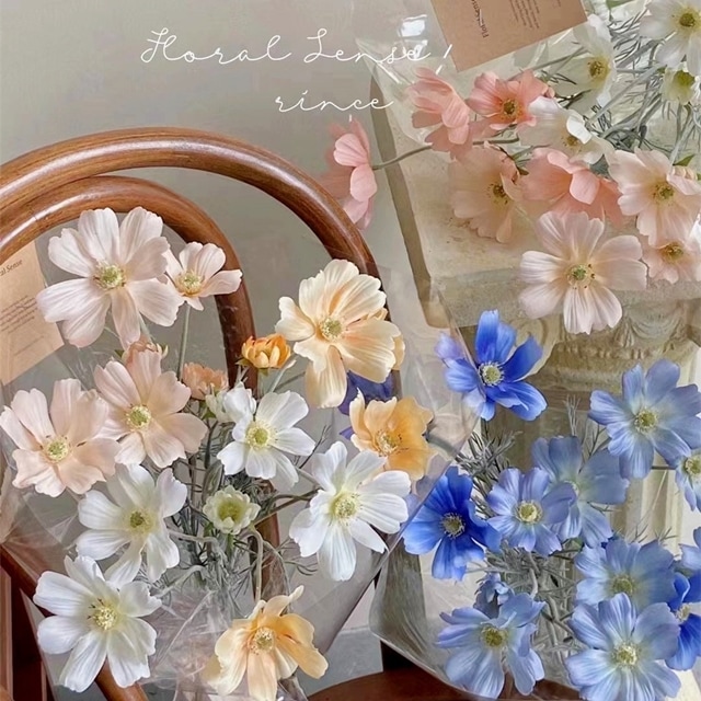 제이빌라 코스모스 조화 부케 가을꽃 살사리꽃 들꽃 인테리어 조화 장식 실크플라워