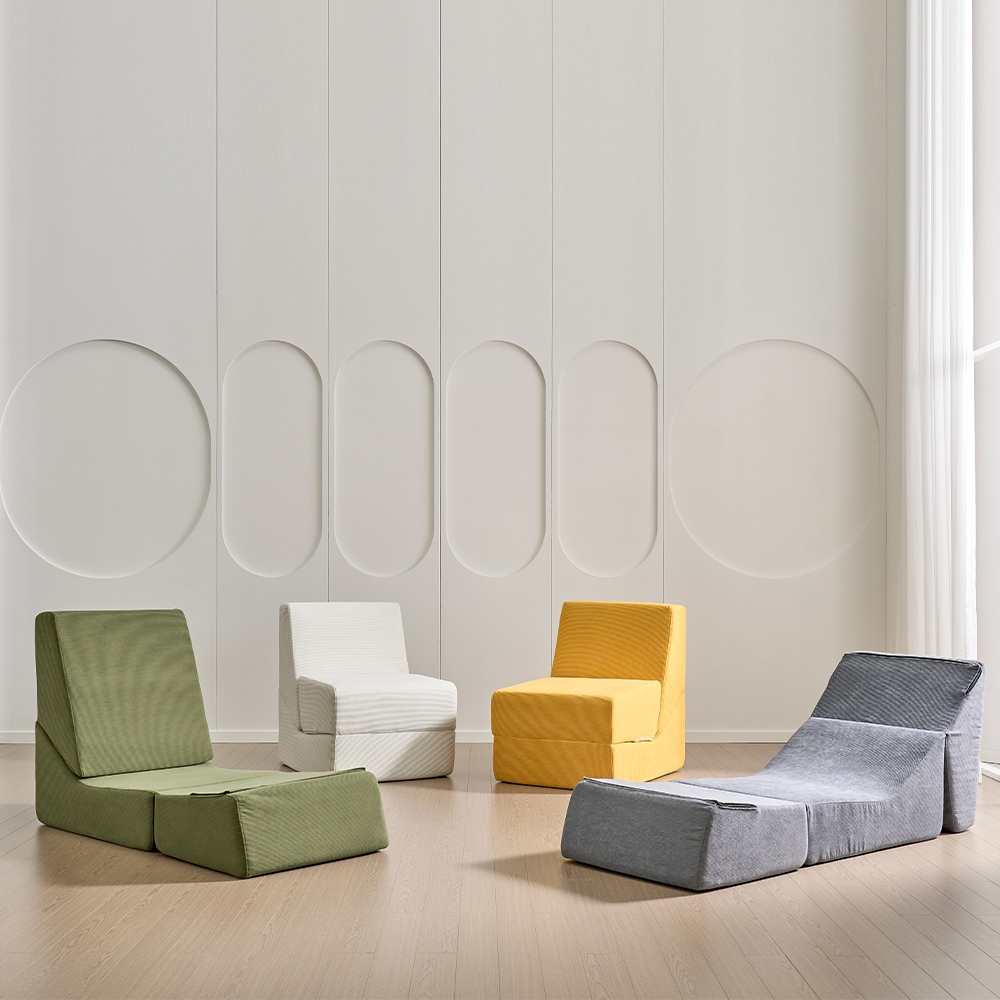 [신상품]시월구일 피넛 1인용 접이식 패브릭 소파베드 4가지 컬러