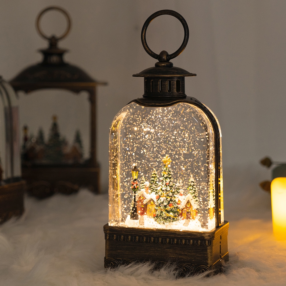 에이런 투명아치 크리스마스 오르골 스노우볼 워터볼 LED 랜턴 무드등 조명 소품 장식 선물 