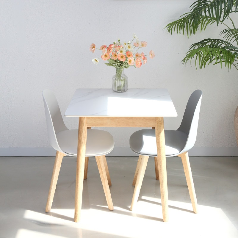 참갤러리 라운드 원목 세라믹 2인식탁 정사각 700