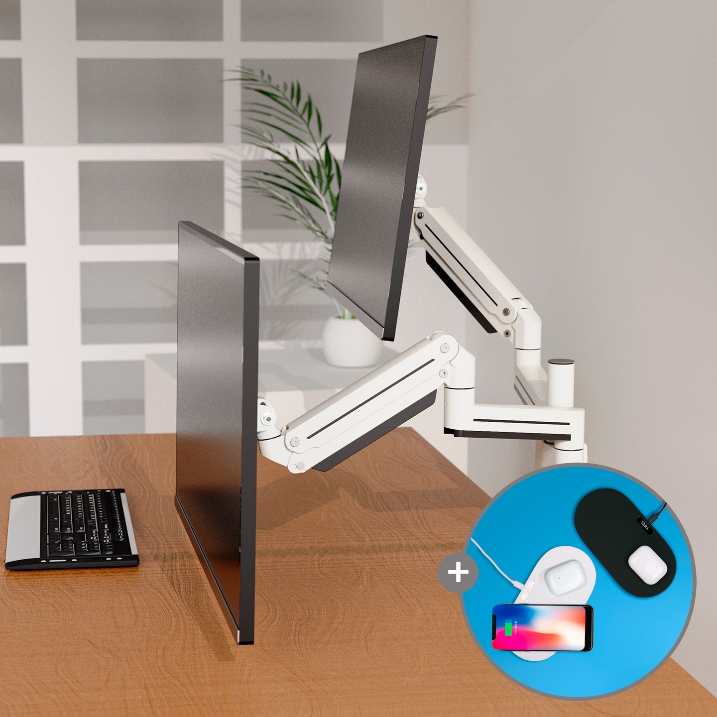 마운트뷰 프리미엄 고중량 듀얼 대형 모니터암 MV-PM002