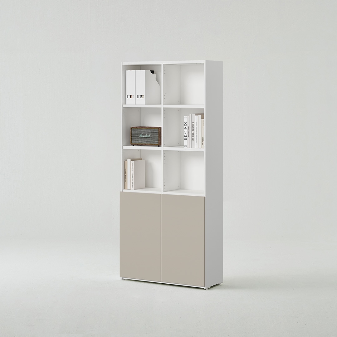한샘 티오 격자책장 하부도어형 5단 80cm (컬러 택1) 