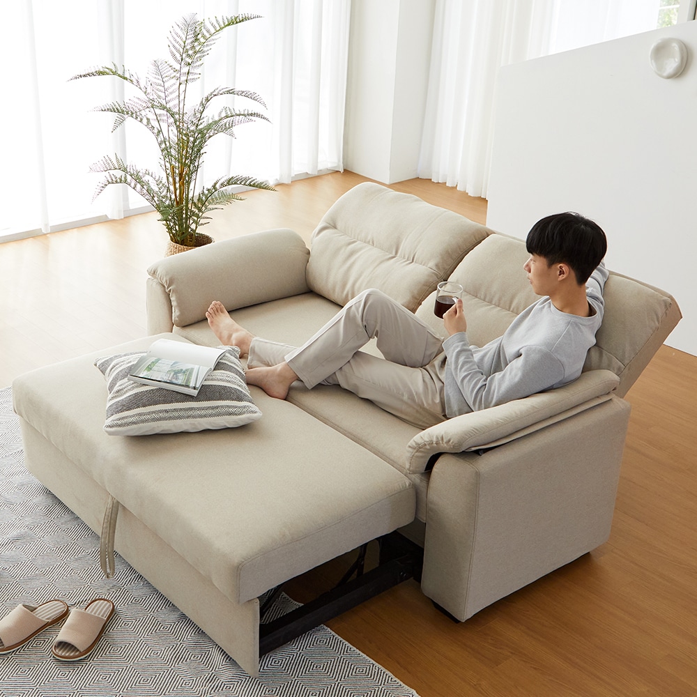 [신상품] 베스트리빙 포엠 쿠션헤드 2인용 접이식 확장형 침대 소파베드 3colors