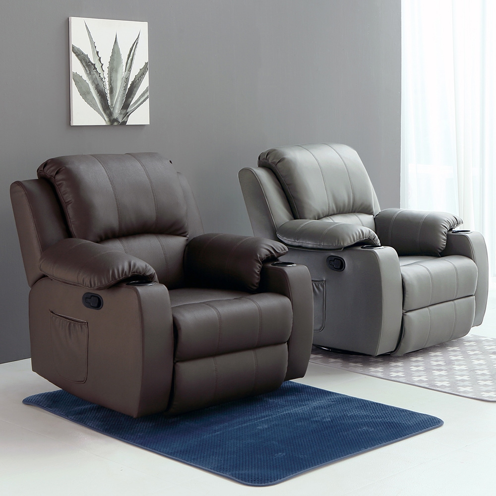 선창테크 5124 에어레더 수동 1인용 리클라이너 소파 + 허리쿠션 