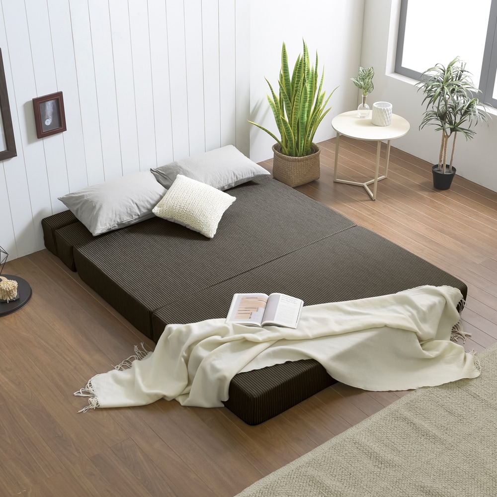 [서광퍼니처][신상품]서광퍼니처 스테이 4단 접이식소파베드 3size 10colors(고급형/고탄성스펀지) - 싱글_고탄성스펀지_고급형_브라운카키