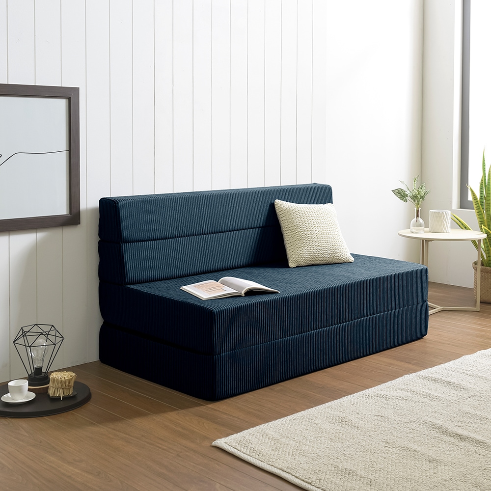 [신상품]서광퍼니처 스테이 4단 접이식소파베드 3size 10colors(고급형/고탄성스펀지) - 더블_고탄성스펀지_고급형_인디고블루