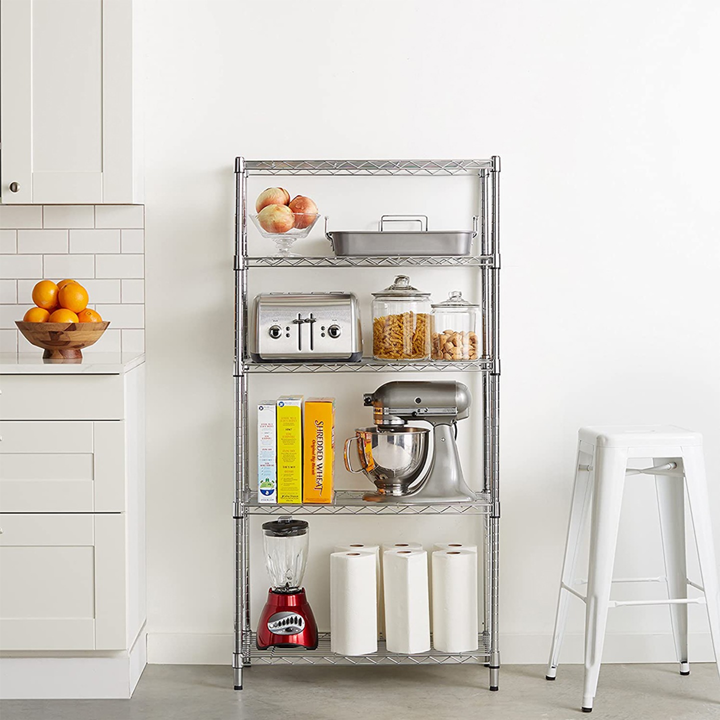 [정리중독][신상품]정리중독 메탈 이동식 다용도 선반 철제 스탠드 수납 메탈랙 5단 - 350 / 5단